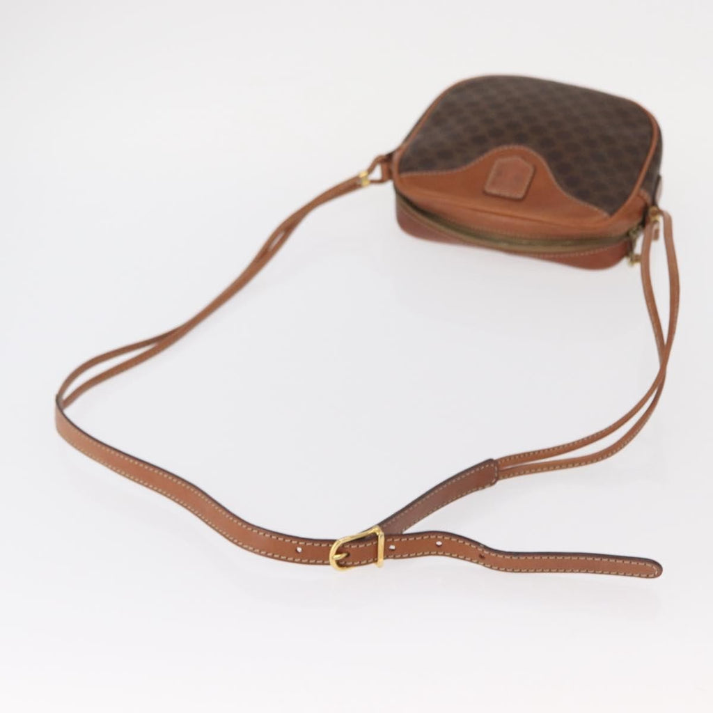 Celine Vintage Macadam Shoulder Bag Canvas And Leather Brown Canvas Shoulder Bag Bag