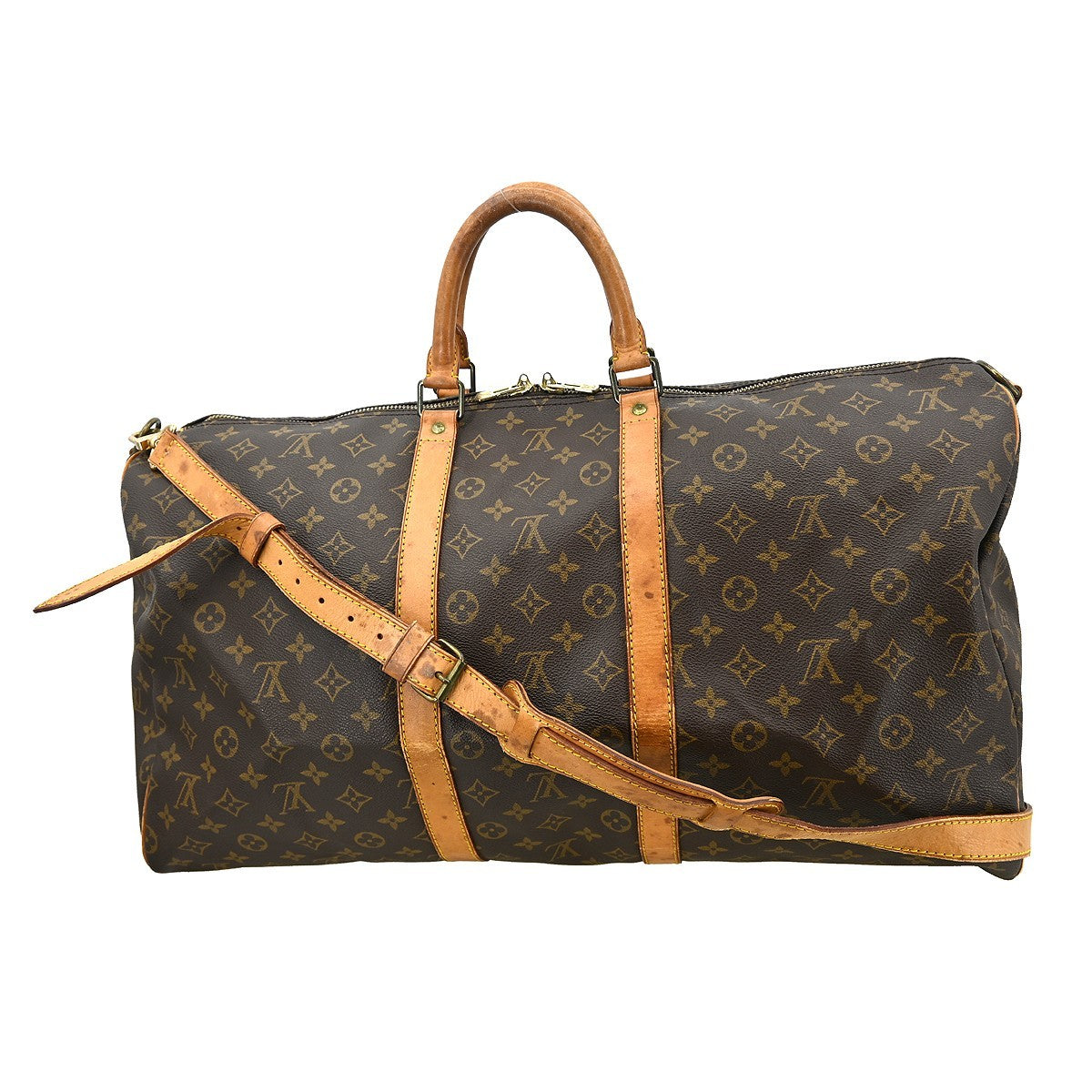 Louis Vuitton Keepall Bandouliere Bag Monogram Canvas Brown Canvas Travel Bag