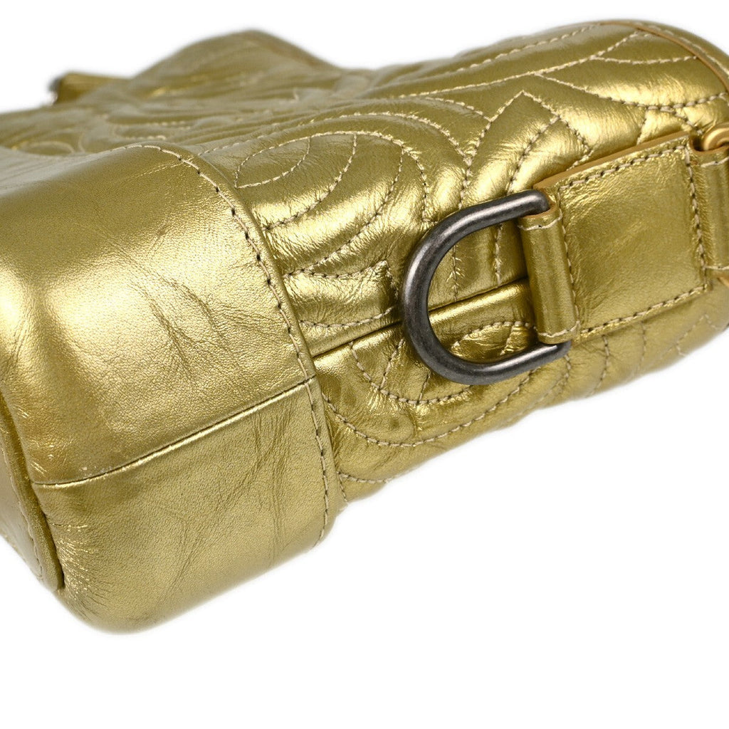 Chanel Gabrielle Hobo Quilted Metallic Aged Calfskin Gold Leather Shoulder Bag Bag