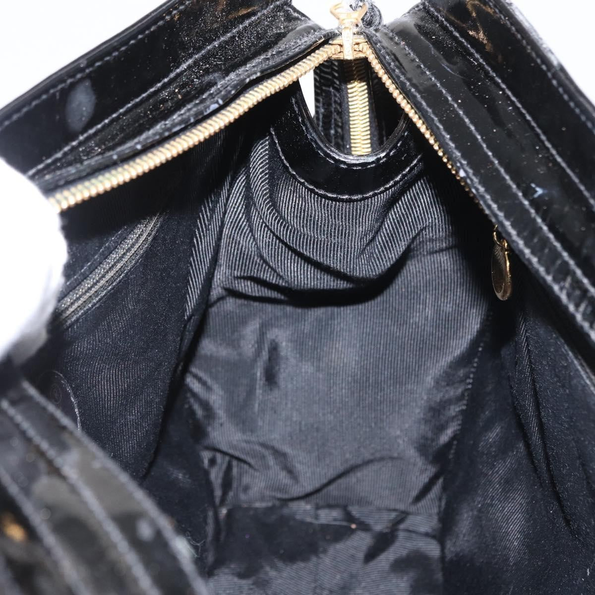 Chanel Vintage Timeless Chain Shoulder Bag Patent Black Patent_Leather Shoulder Bag Bag
