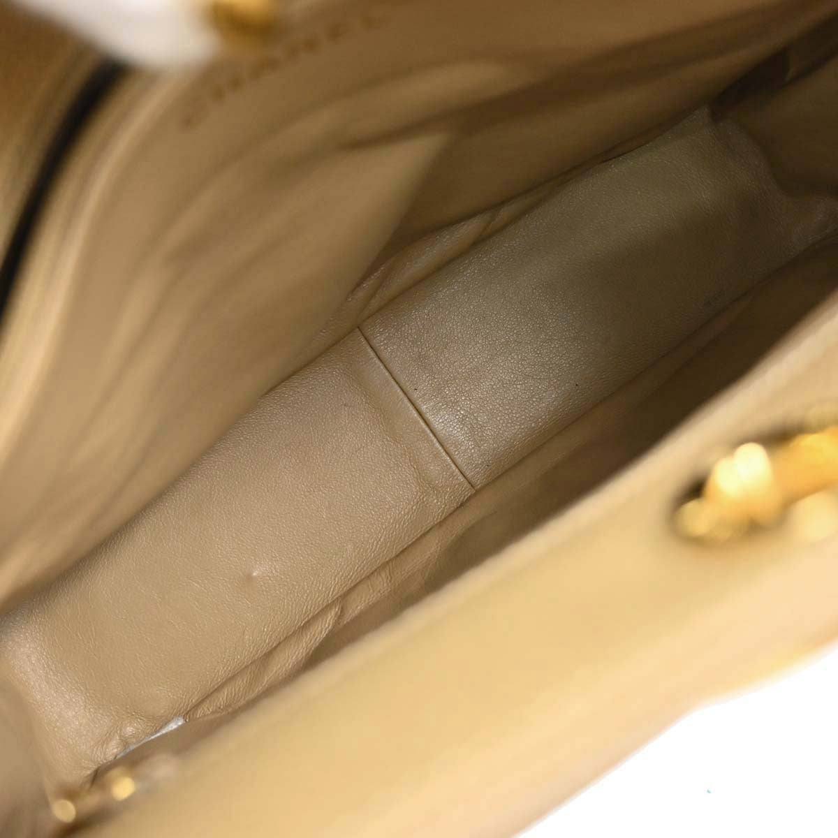 Chanel Vintage Cc Lock Pocket Tote Quilted Caviar Beige Leather Tote Bag Bag
