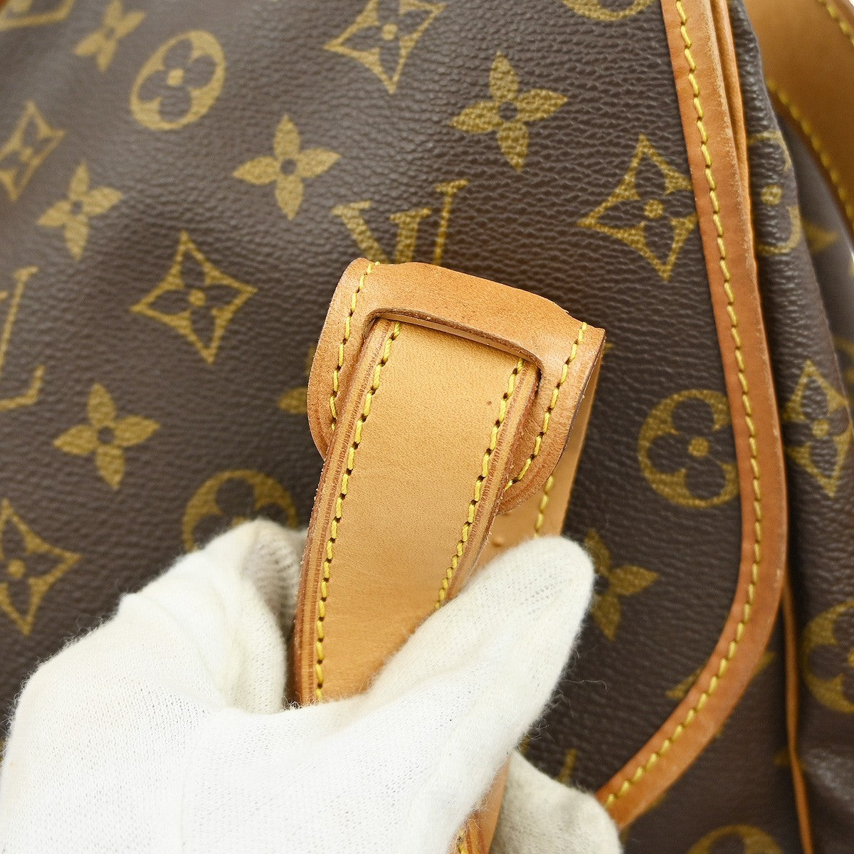 Louis Vuitton Saumur Handbag Monogram Canvas Brown Canvas Shoulder Bag