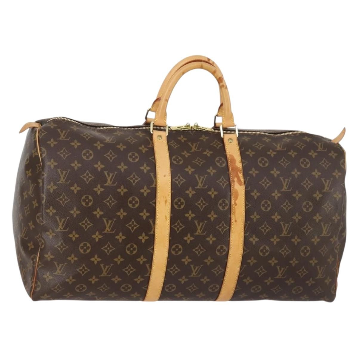Louis Vuitton Keepall Bandouliere Bag Monogram Canvas Brown Canvas Bag