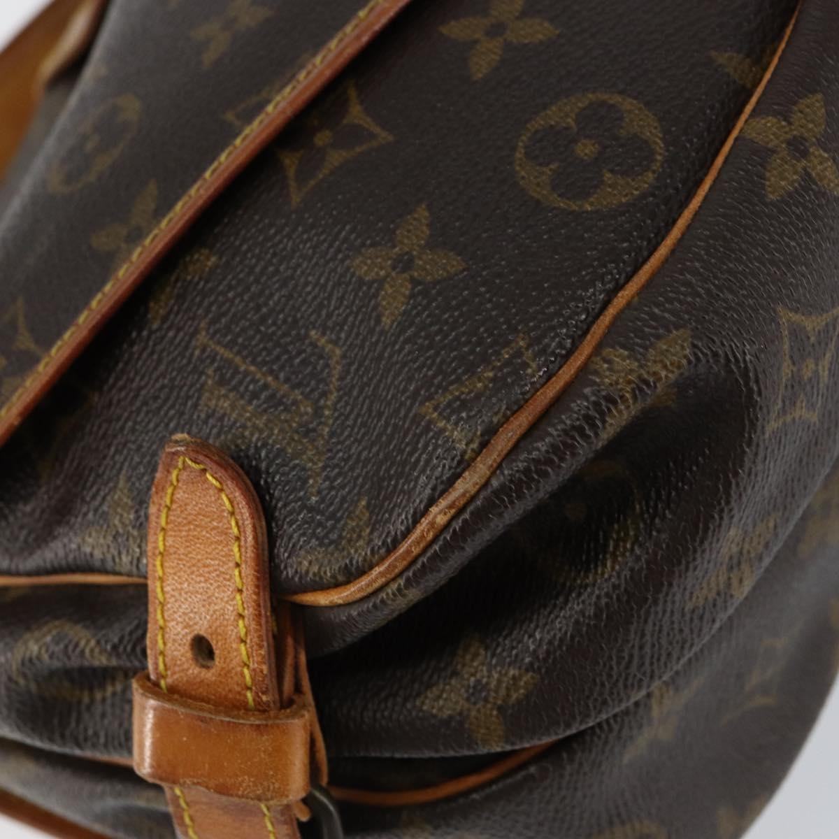 Louis Vuitton Saumur Handbag Monogram Canvas Brown Canvas Shoulder Bag
