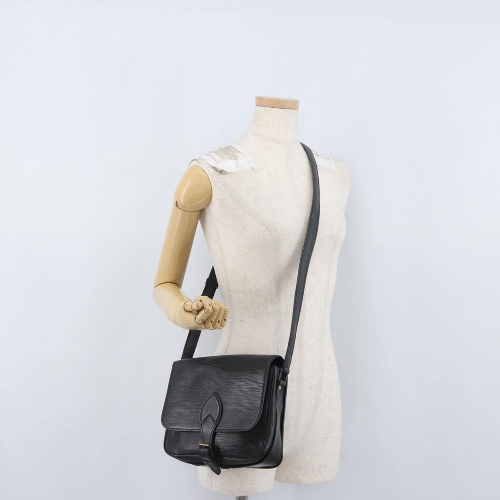 Louis Vuitton Cartouchiere Handbag Epi Leather Black Leather Shoulder Bag