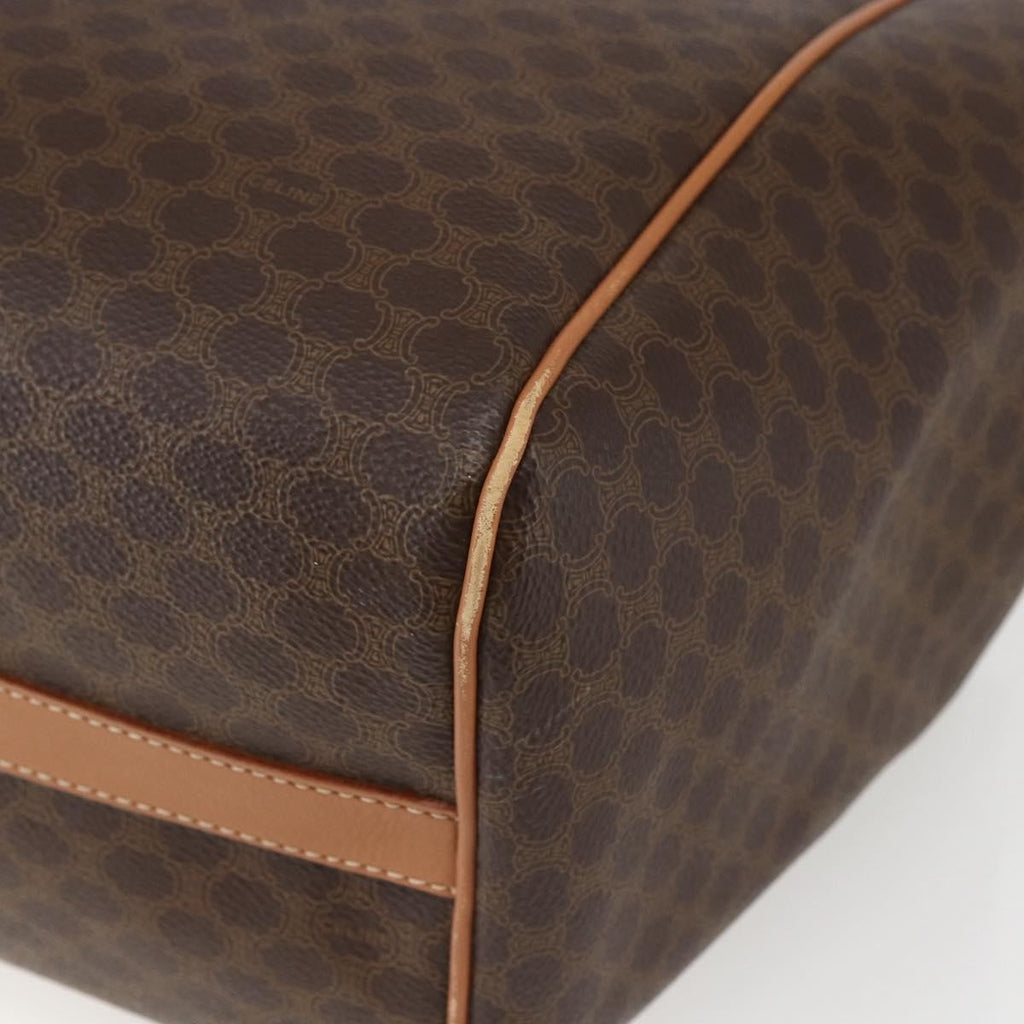 Celine Vintage Macadam Shoulder Bag Canvas And Leather Brown Canvas Shoulder Bag Bag