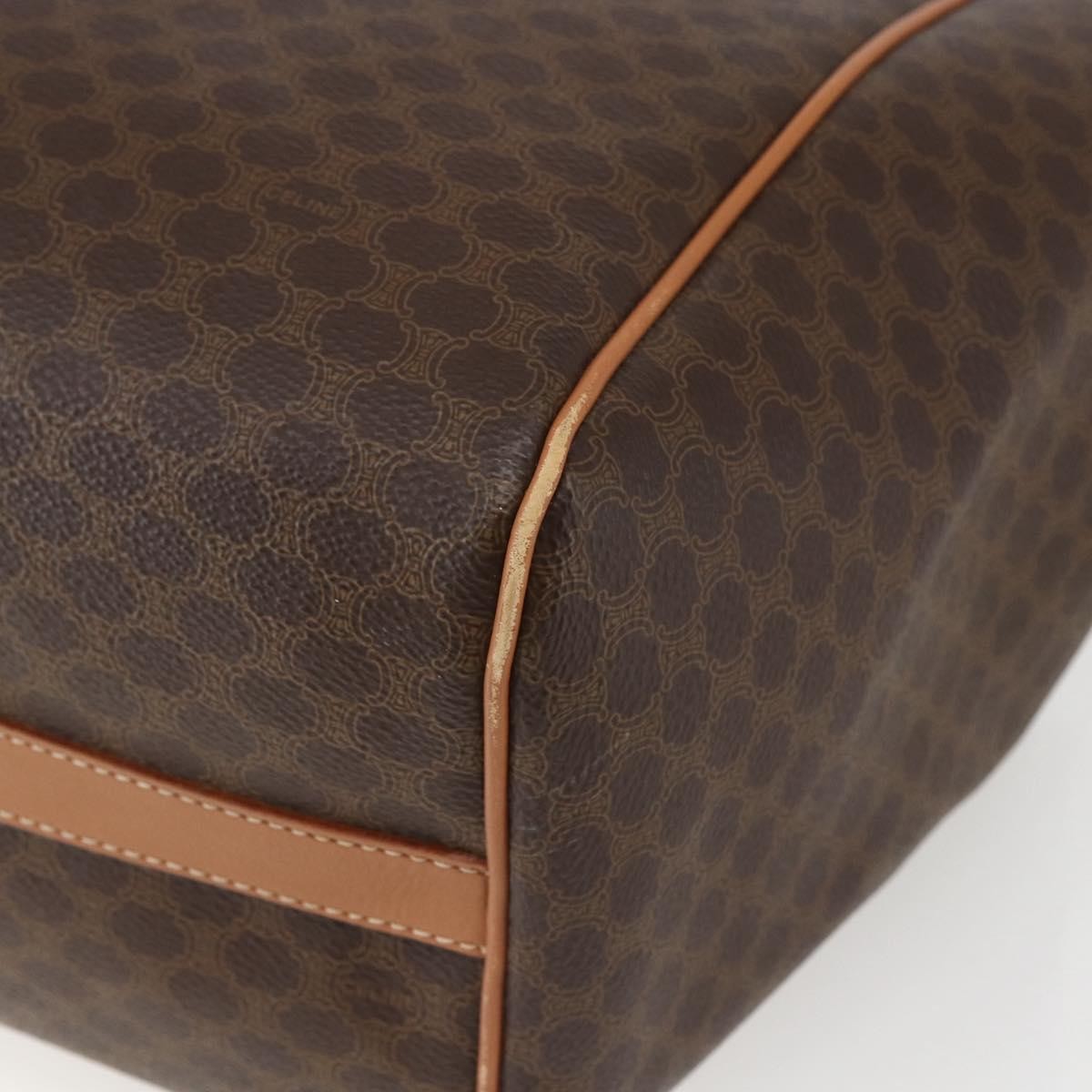 Celine Vintage Macadam Shoulder Bag Canvas And Leather Brown Canvas Shoulder Bag Bag