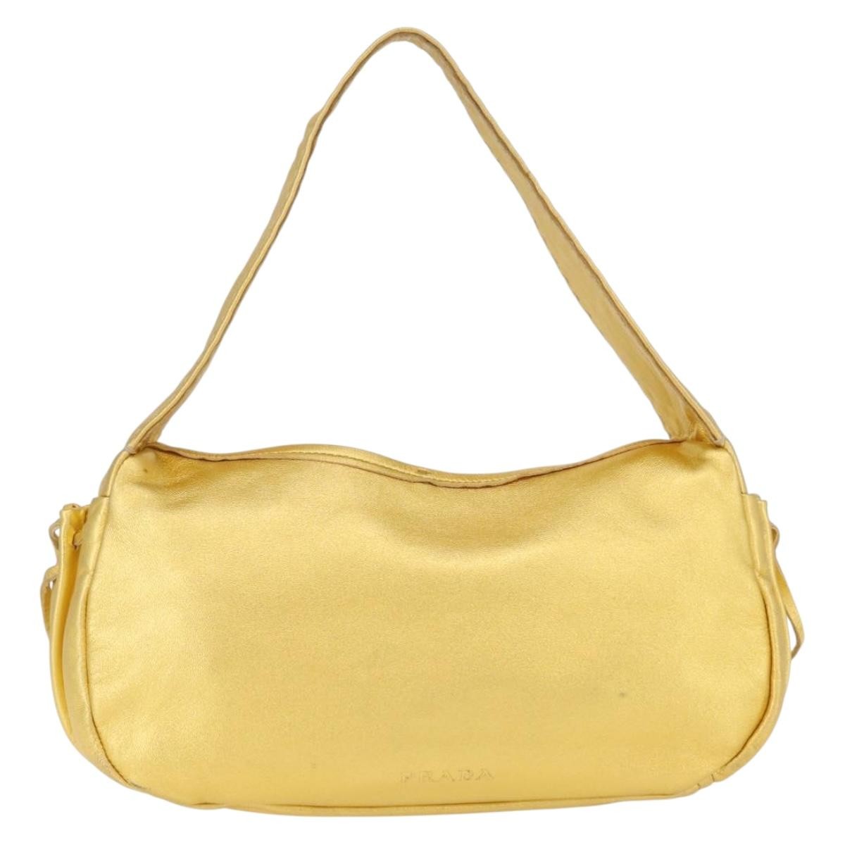 Prada Vintage Shoulder Bag Leather Gold Leather Shoulder Bag Bag