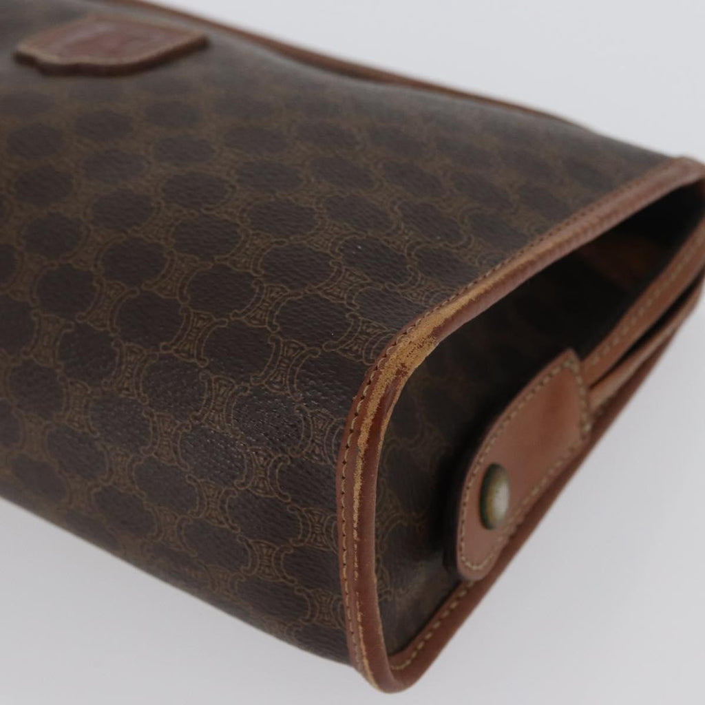 Celine Macadam Pochette Canvas And Leather Brown Canvas Clutche & Pouche Bag