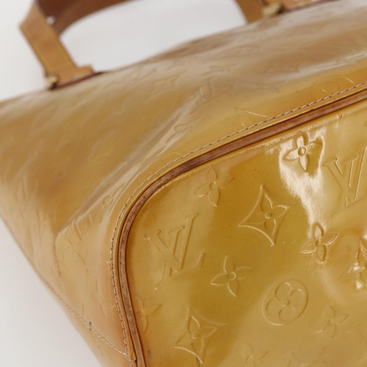 Louis Vuitton Houston Handbag Monogram Vernis Beige Patent_Leather Tote Bag
