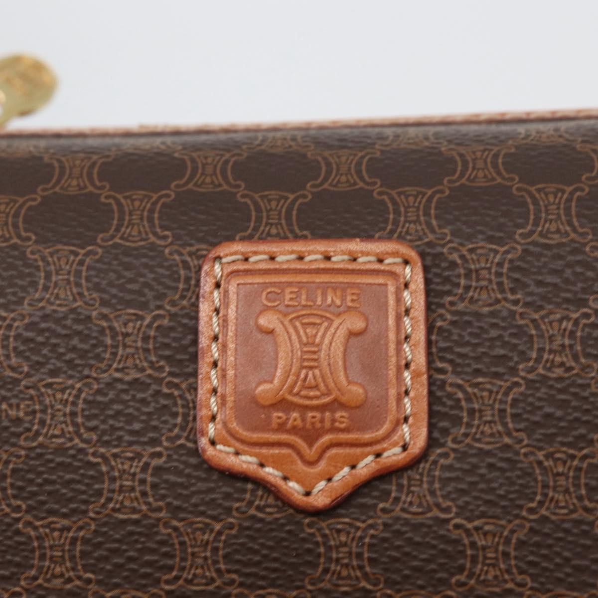 Celine Macadam Pochette Canvas And Leather Brown Canvas Clutche & Pouche Bag
