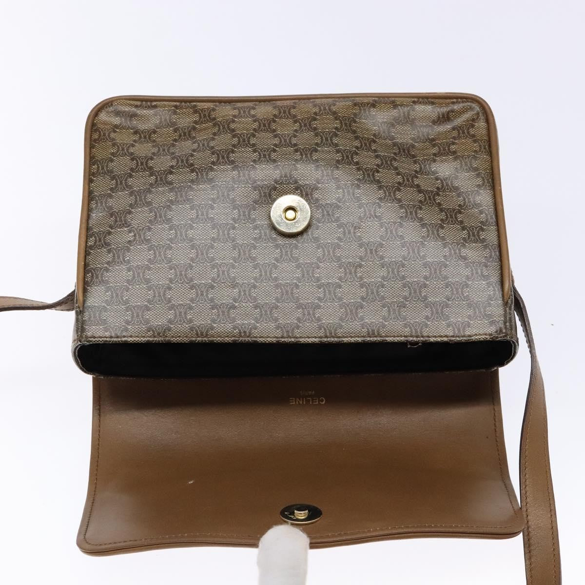 Celine Macadam Shoulder Bag Pvc Leather Beige Pvc Bag