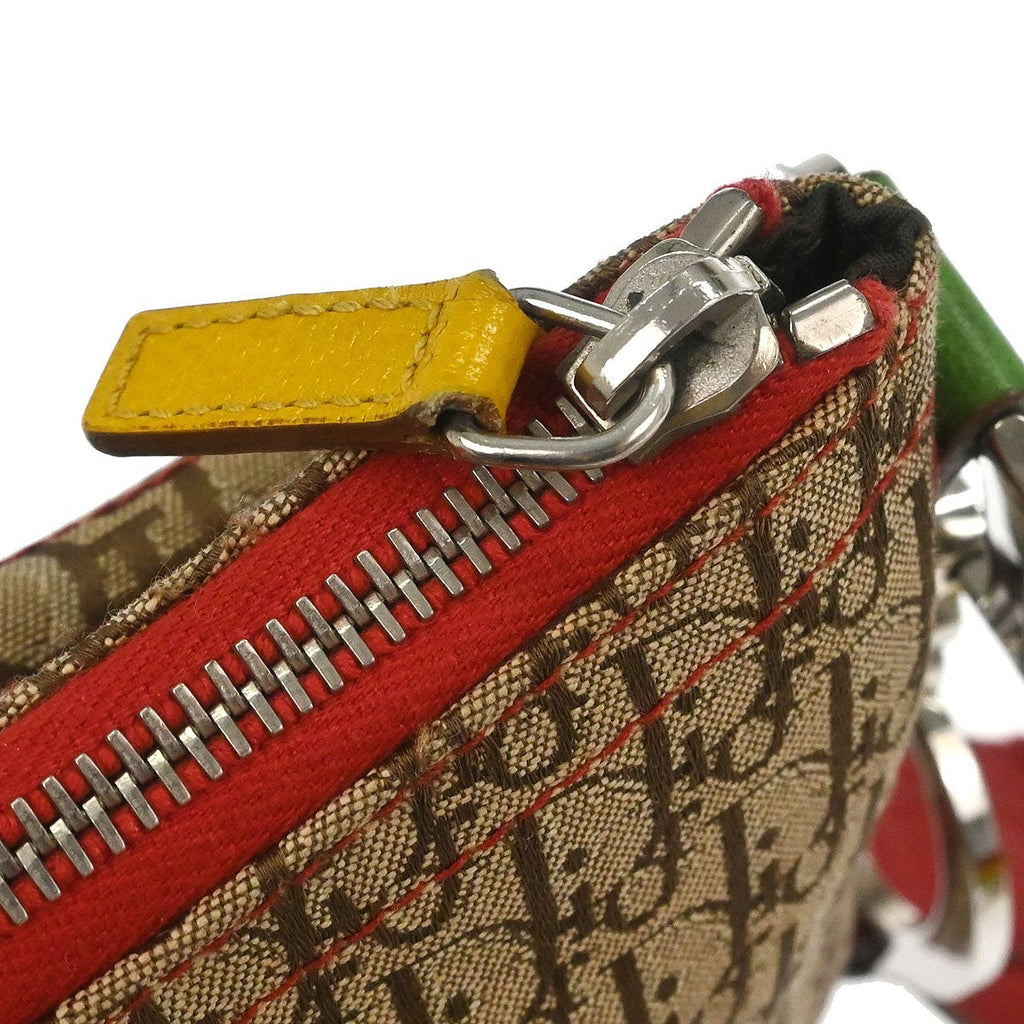 Christian Dior Vintage Rasta Saddle Messenger Bag Diorissimo Canvas Multicolour Canvas Shoulder Bag Bag (Pre-Owned)