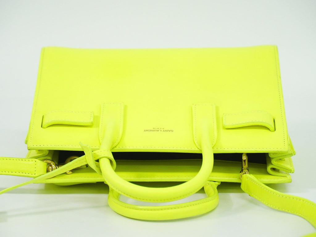 Saint Laurent Sac De Jour Nm Bag Leather Yellow Leather Handbag (Pre-Owned)