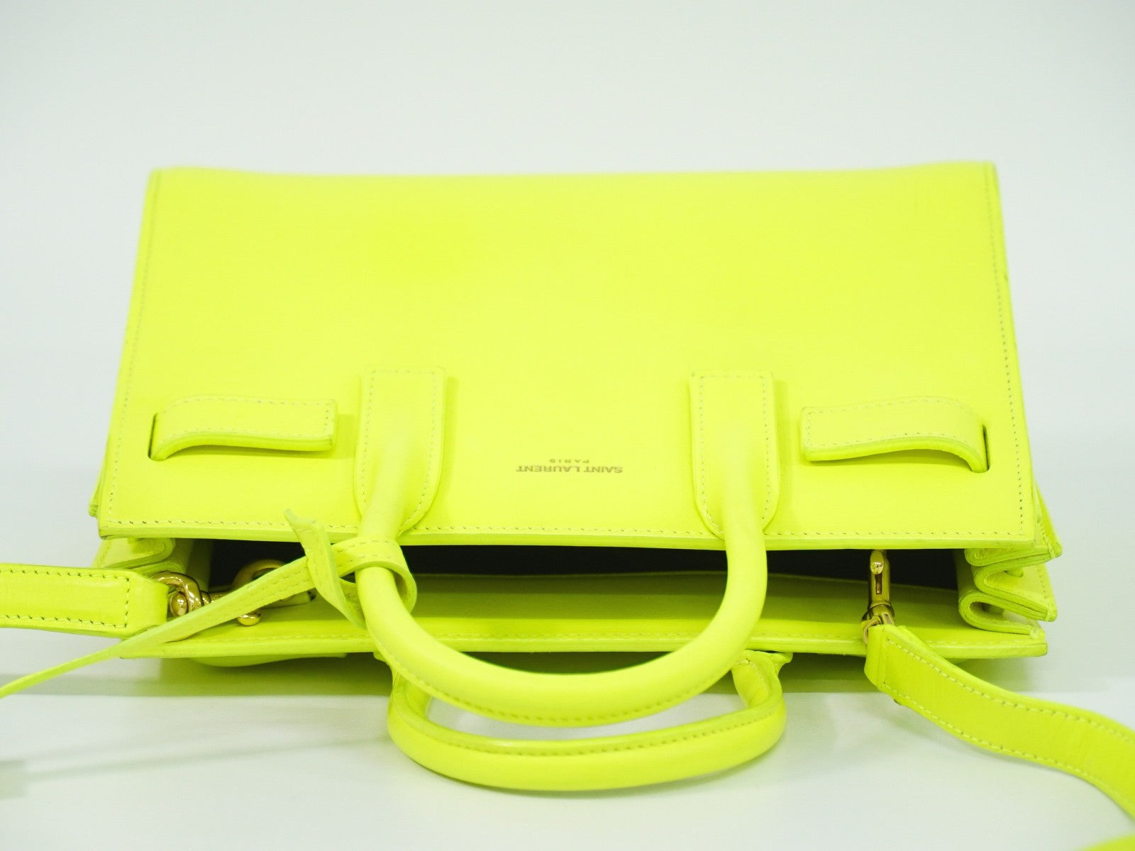 Saint Laurent Sac De Jour Nm Bag Leather Yellow Leather Handbag (Pre-Owned)