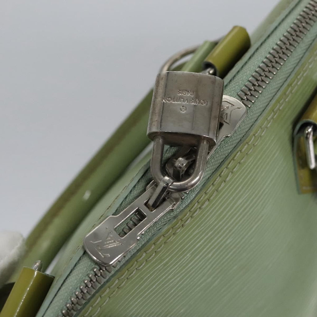 Louis Vuitton Alma Handbag Electric Epi Leather Green Patent_Leather Handbag