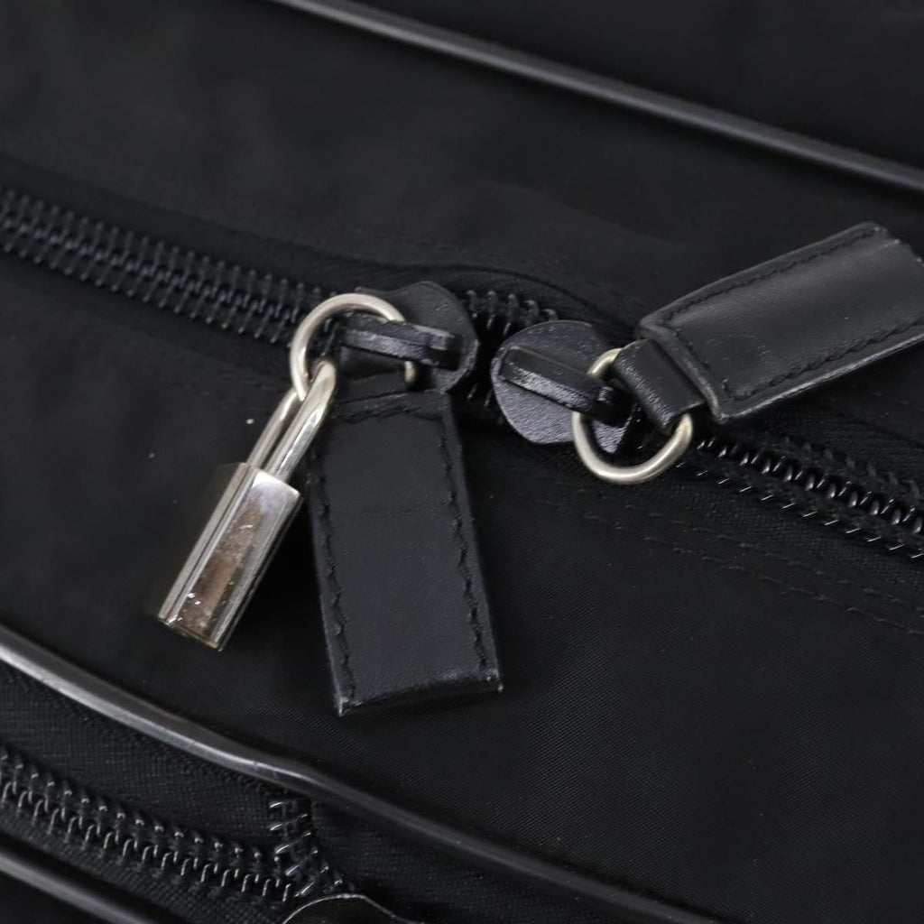 Prada Porta Computer Briefcase Tessuto And Saffiano Leather Black Nylon Briefcase Bag