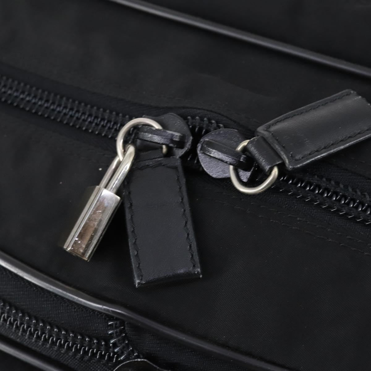 Prada Porta Computer Briefcase Tessuto And Saffiano Leather Black Nylon Briefcase Bag