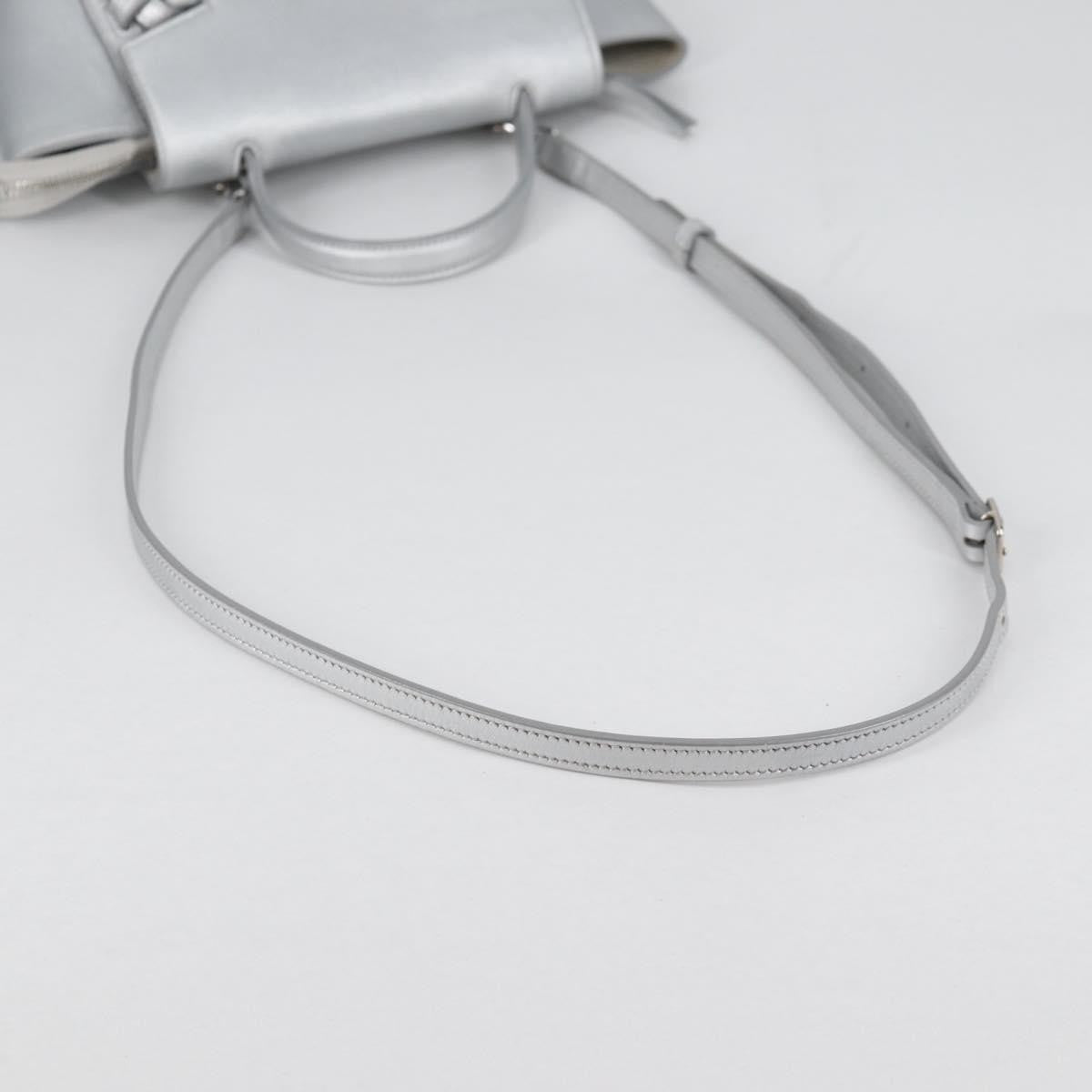Celine Belt Bag Textured Leather Silver Leather Handbag