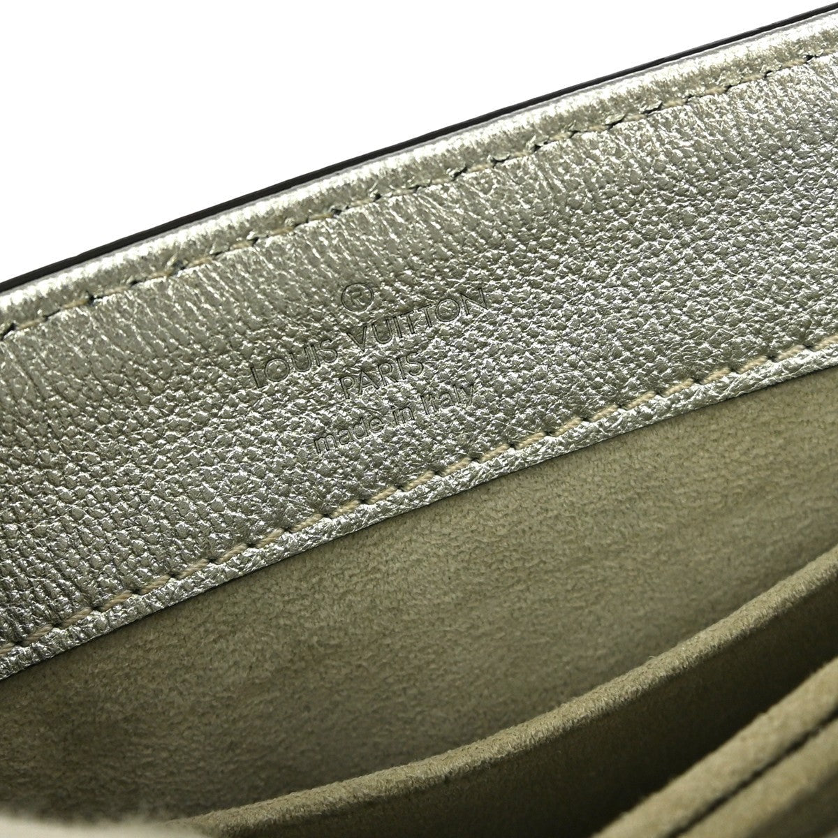 Louis Vuitton Very Chain Bag Whipstitch Leather Silver Leather Shoulder Bag