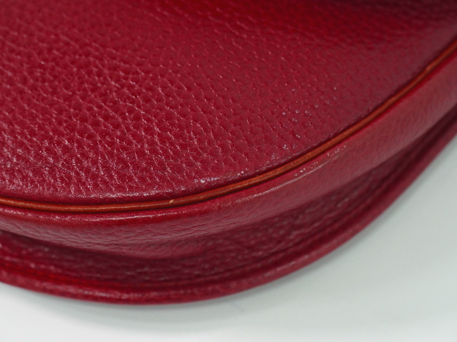 Christian Dior Vintage Shoulder Bag Leather Red Leather Shoulder Bag Bag (Pre-Owned)