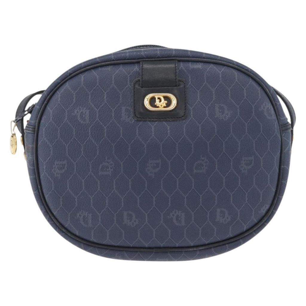 Christian Dior Vintage Honeycomb Shoulder Bag Canvas Navy Canvas Shoulder Bag Bag (Pre-Owned)