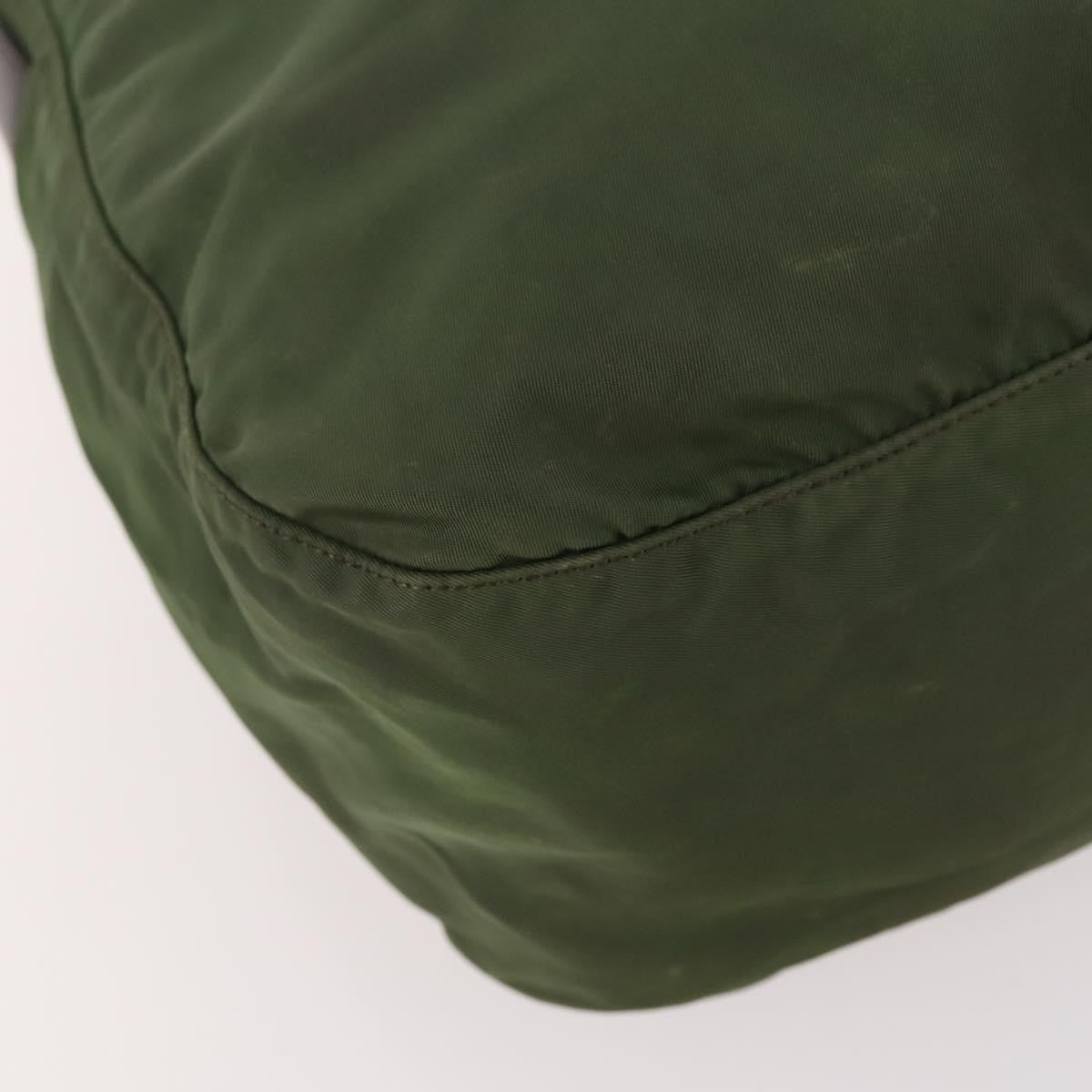 Prada Zip Top Messenger Bag Tessuto Khaki Nylon Shoulder Bag Bag