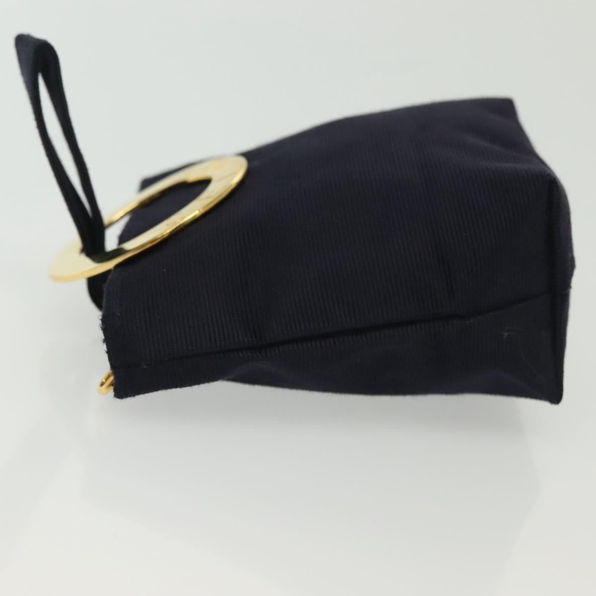 Celine Circle Logo Pouch Nylon Navy Canvas Clutche & Pouche Bag