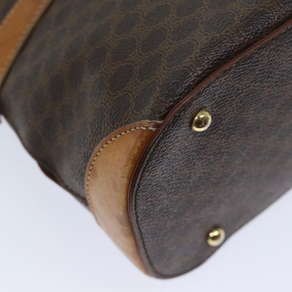 Celine Vintage Macadam Handbag Canvas And Leather Brown Canvas Handbag