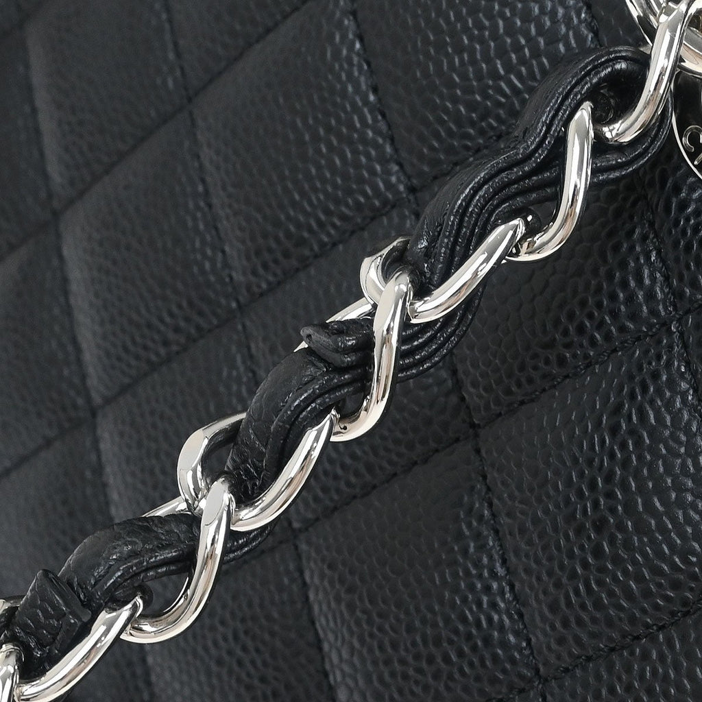 Chanel Petite Shopping Tote Quilted Caviar Black Leather Tote Bag Bag