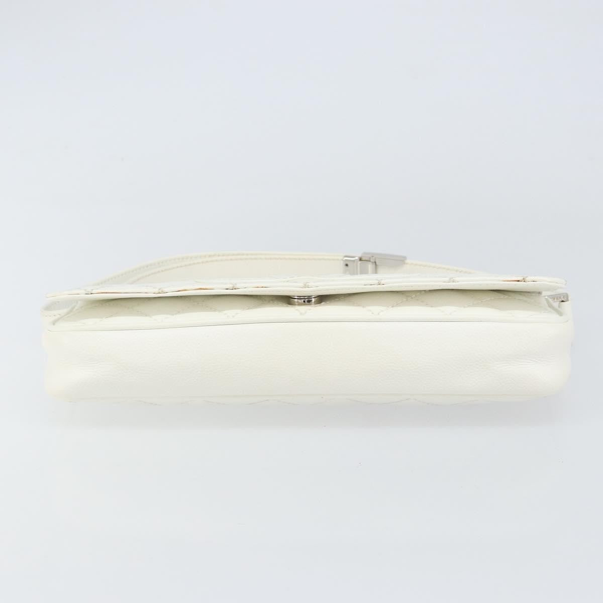 Chanel Vintage Timeless Cc Adjustable Shoulder Bag Quilted Calfskin White Leather Shoulder Bag Bag