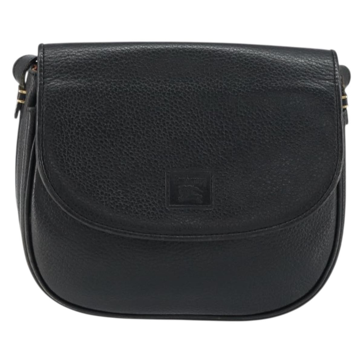 Burberry Vintage Shoulder Bag Leather Black Leather Shoulder Bag