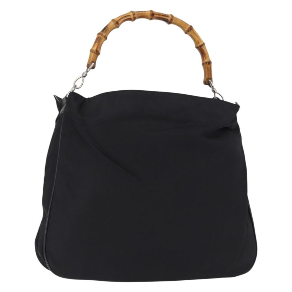 Gucci Vintage Bamboo Shoulder Bag Canvas Black Canvas Shoulder Bag Bag (Pre-Owned)