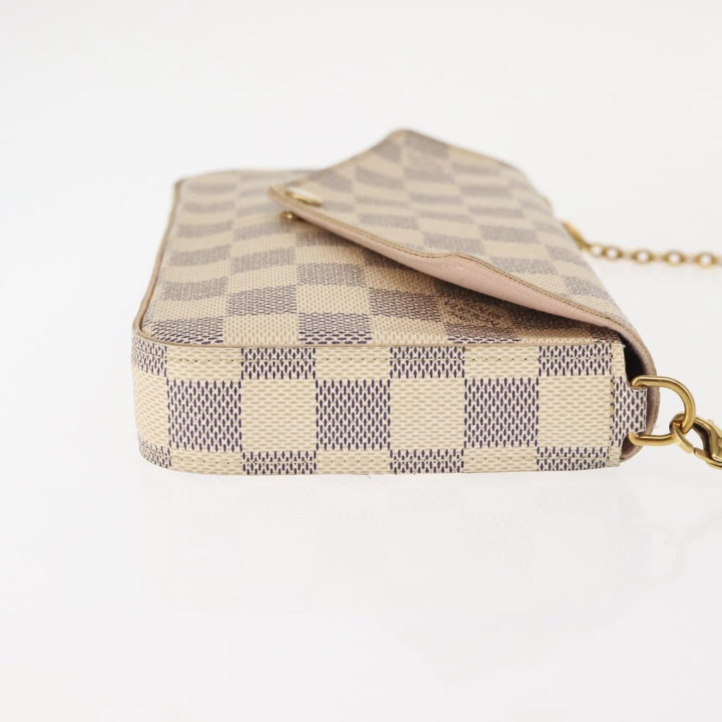 Louis Vuitton Felicie Pochette Damier White Canvas Clutche & Pouche Bag