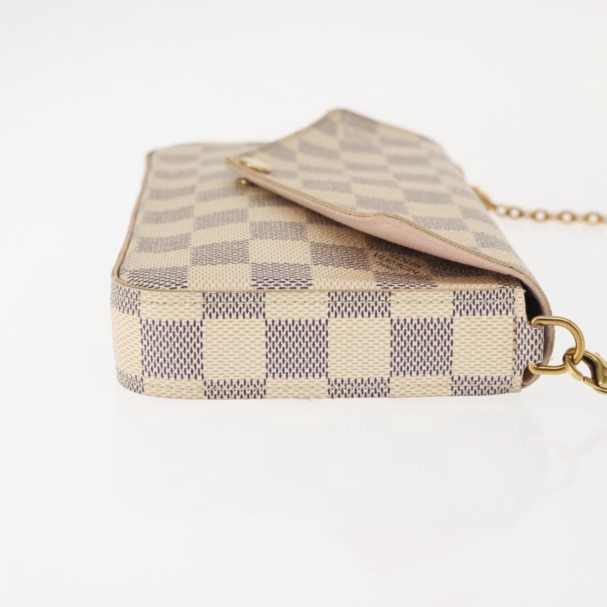 Louis Vuitton Felicie Pochette Damier White Canvas Clutche & Pouche Bag