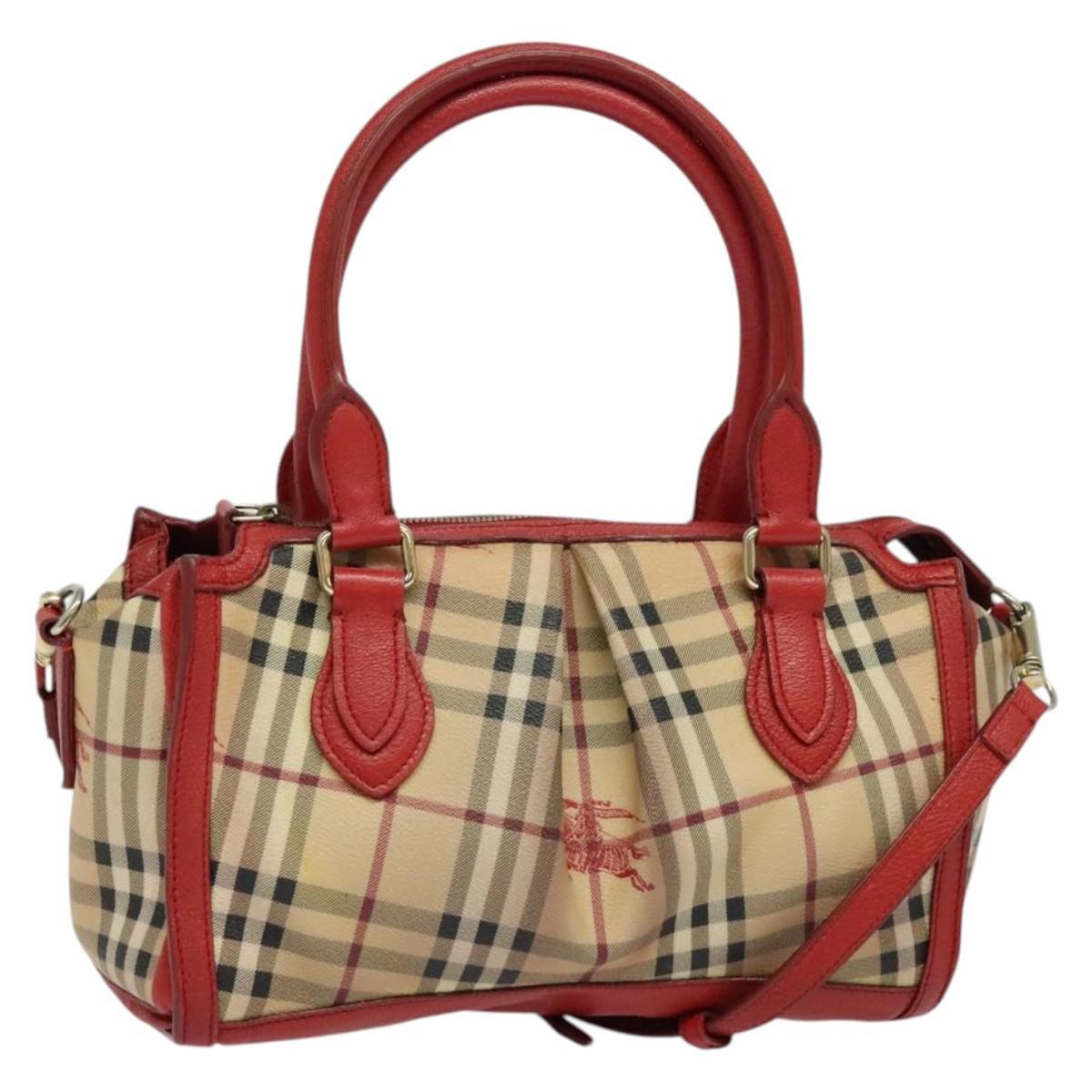 Burberry Pilgrim Satchel Haymarket Coated Canvas Beige Canvas Handbag