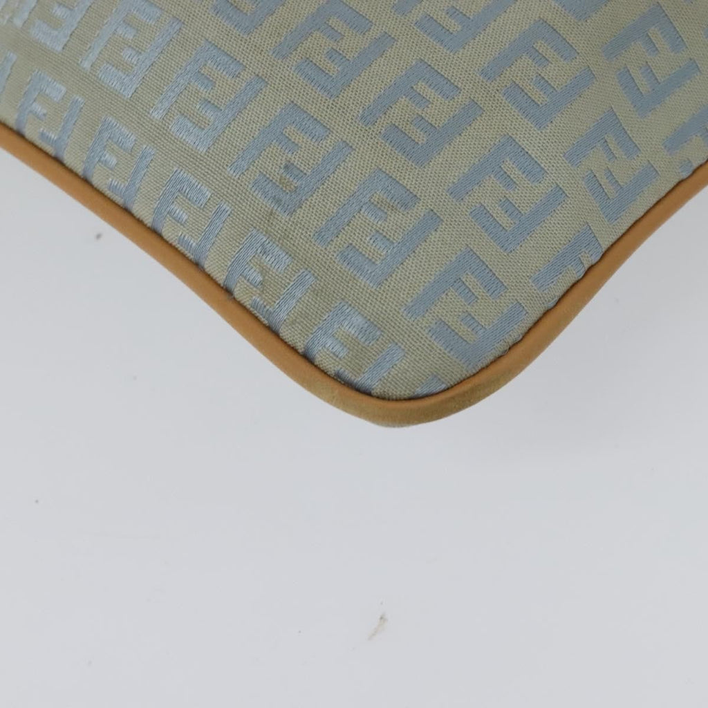 Fendi Vintage Flat Crossbody Bag Zucchino Canvas Blue Canvas Shoulder Bag Bag