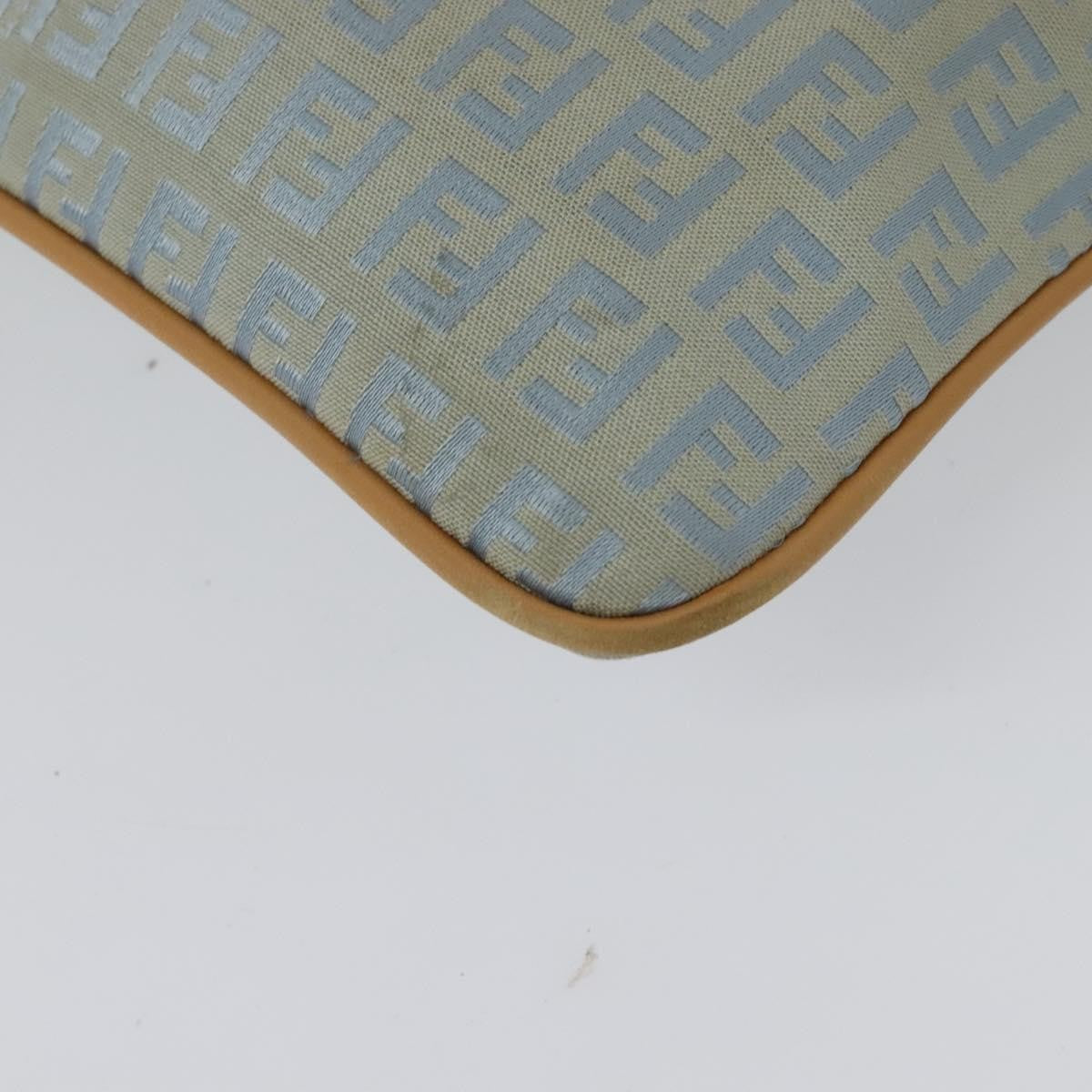 Fendi Vintage Flat Crossbody Bag Zucchino Canvas Blue Canvas Shoulder Bag Bag