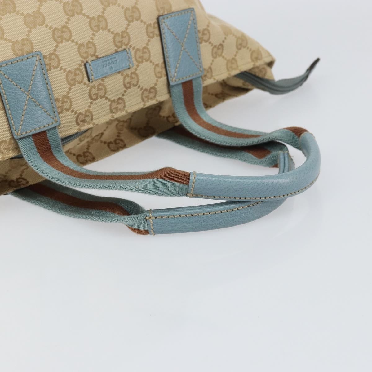 Gucci Web Zip Tote Gg Canvas Beige Canvas Tote Bag Bag (Pre-Owned)