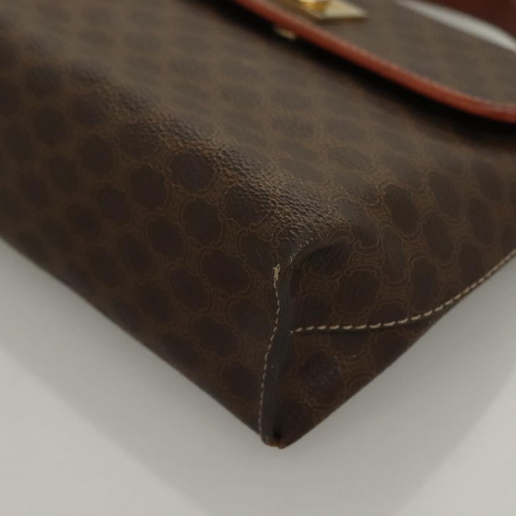 Celine Triomphe Vintage Handbag Macadam Canvas Brown Canvas Bag