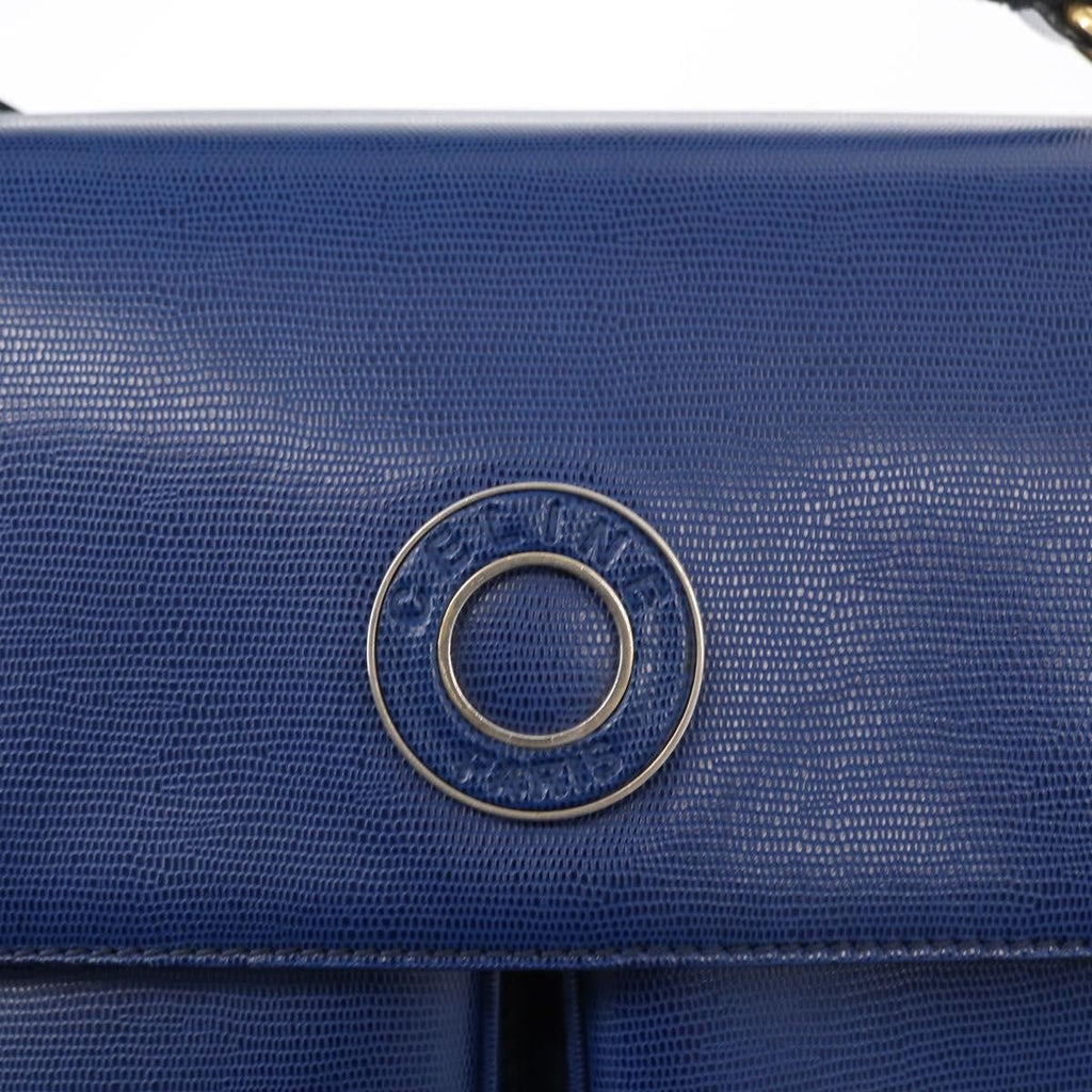Celine Vintage Circle Logo Crossbody Bag Leather Blue Leather Shoulder Bag Bag