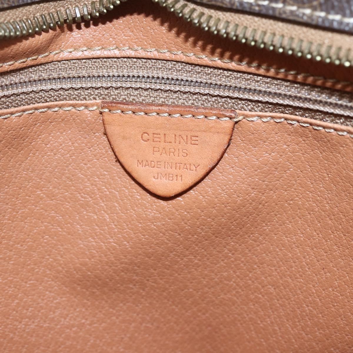Celine Vintage Macadam Shoulder Bag Canvas Brown Canvas Shoulder Bag Bag