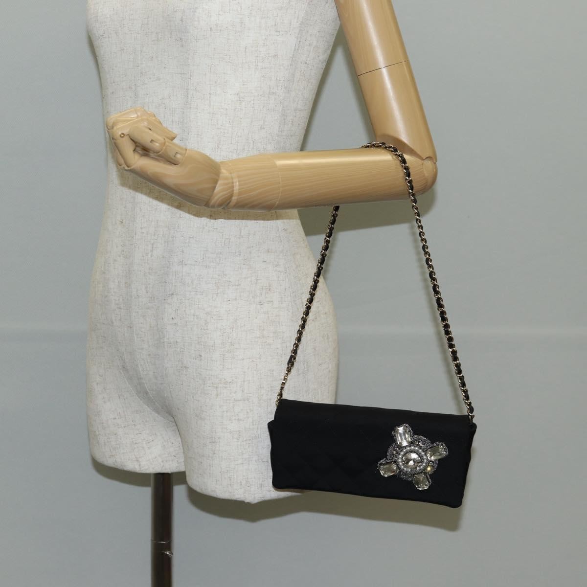Chanel Chain Flap Shoulder Bag Quilted Nylon Black Nylon Shoulder Bag Bag
