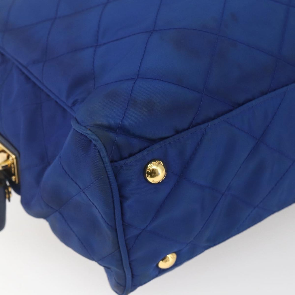 Prada Chain Shoulder Bag Quilted Tessuto Blue Nylon Shoulder Bag Bag