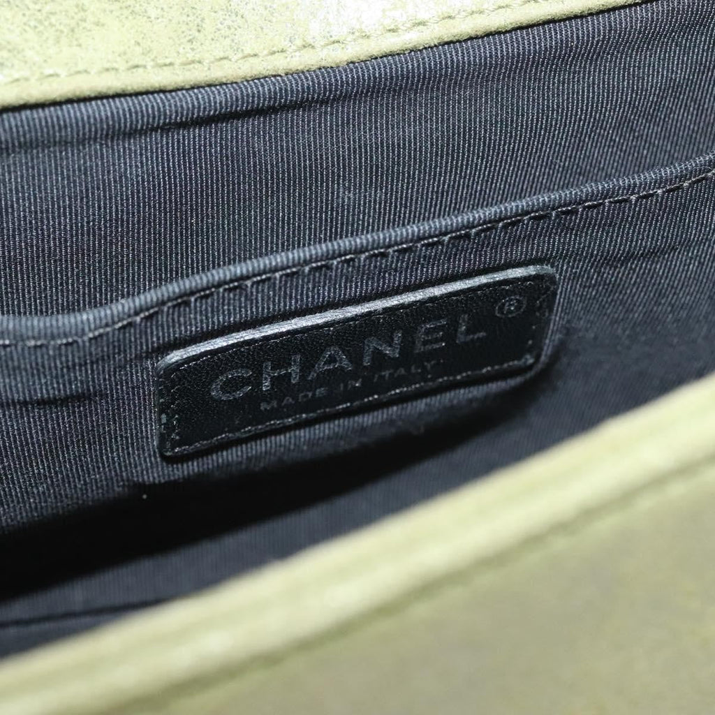 Chanel Celtic Boy Flap Bag Suede Green Suede Shoulder Bag Bag