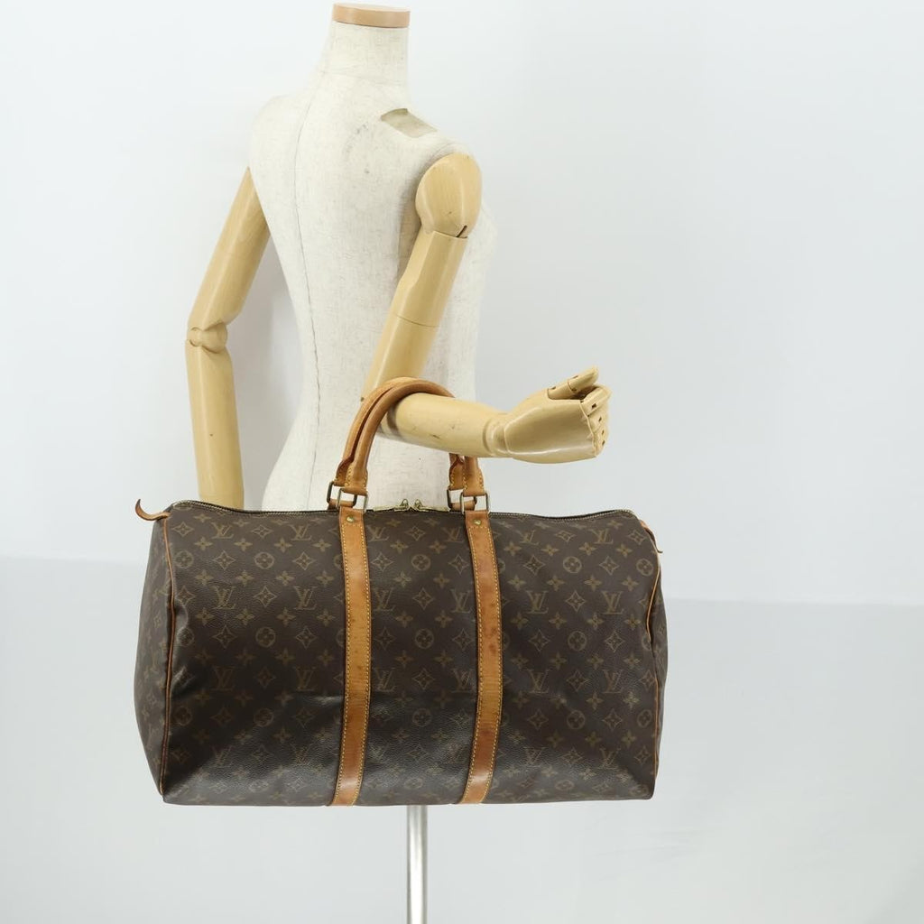 Louis Vuitton Keepall Bag Monogram Canvas Brown Canvas Travel Bag