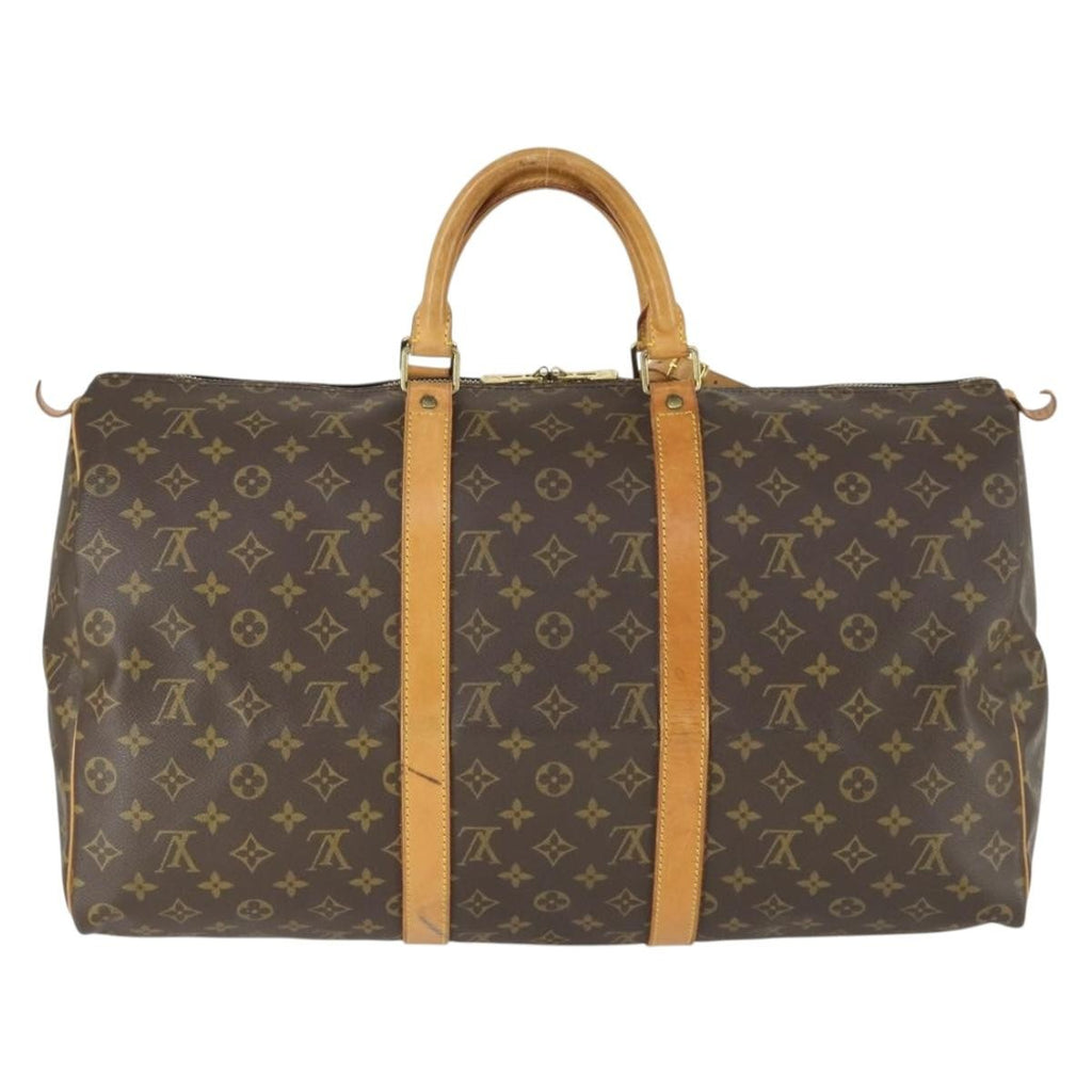 Louis Vuitton Keepall Bag Monogram Canvas Brown Canvas Travel Bag