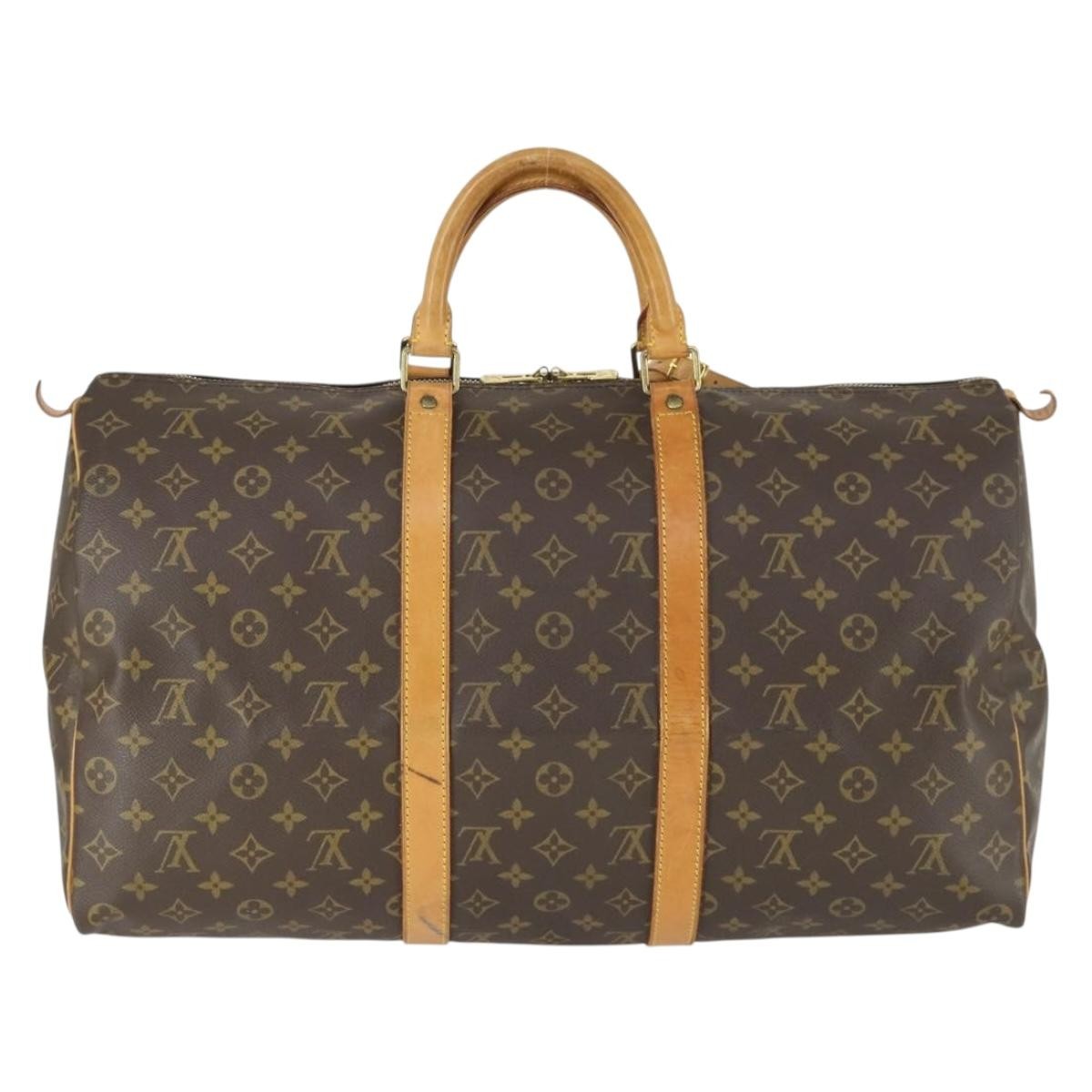 Louis Vuitton Keepall Bag Monogram Canvas Brown Canvas Travel Bag