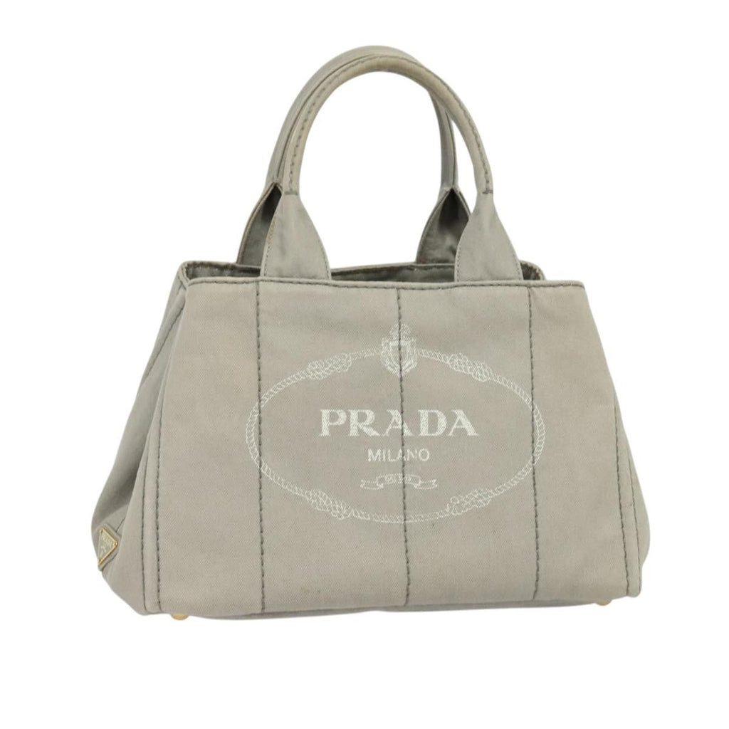Prada Canapa Tote Canvas Gray Canvas Bag