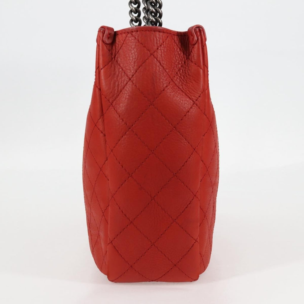 Chanel Shopping Tote Quilted Caviar Orange Leather Shoulder Bag Bag